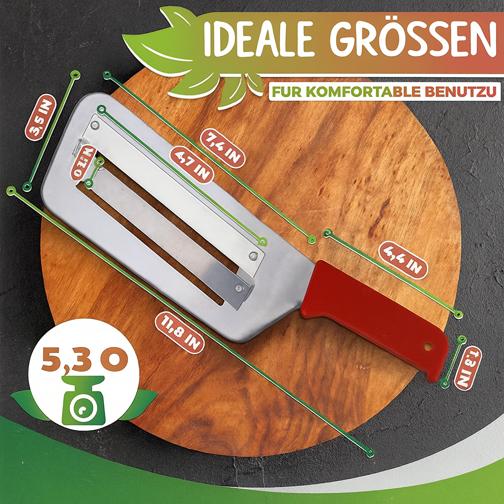VegiGlide – Erstellen Sie perfekt gleichmäßige Scheiben und bereiten Sie Ihre Mahlzeiten mühelos zu.