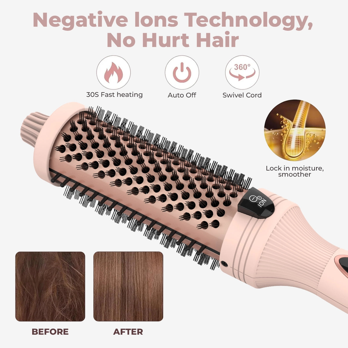StyleShine™ Ionen-Bürste - Dein Salon-Look, seidig glänzend, in Sekunden!