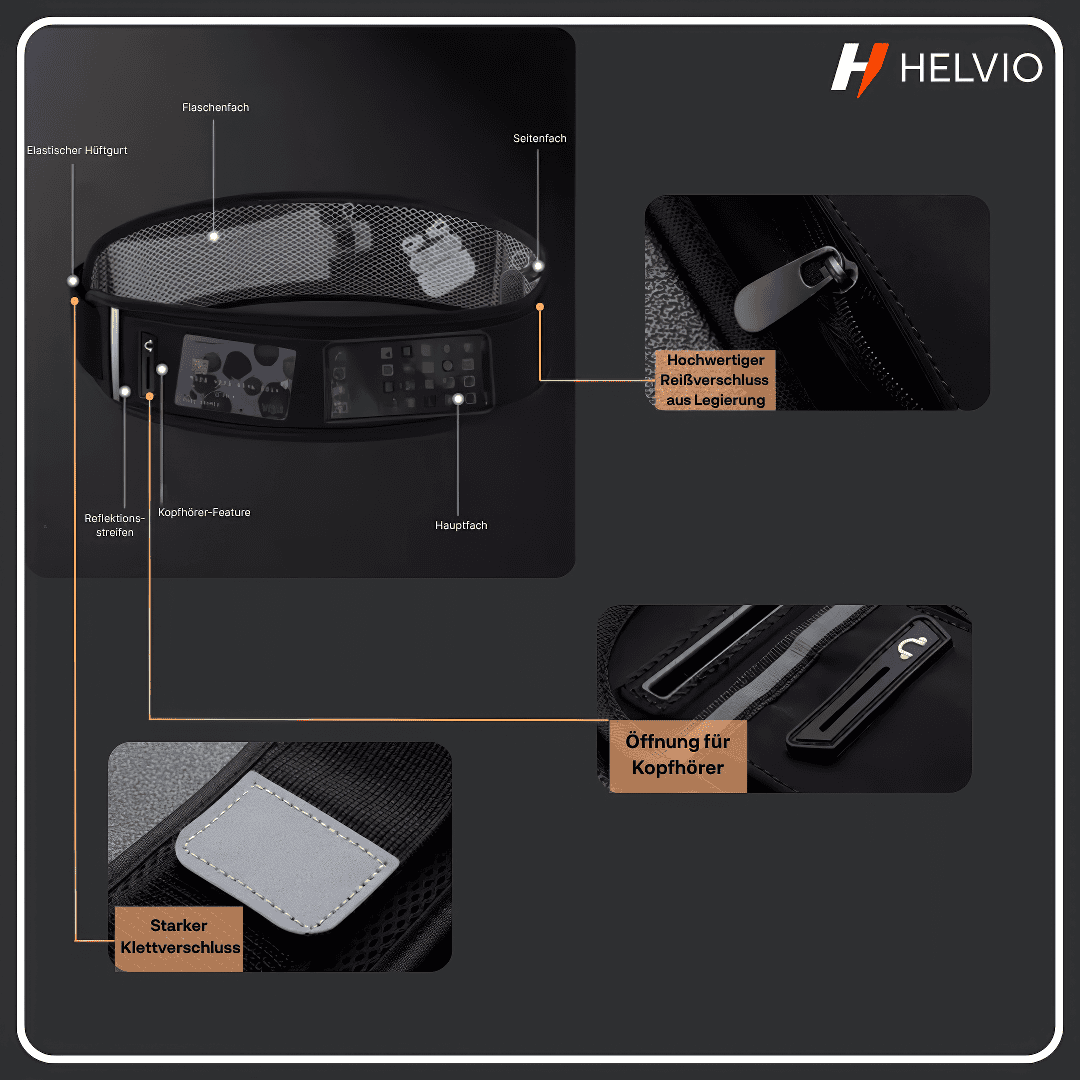 AeroPocket – Helvio | Bleiben Sie konzentriert und laufen Sie bequem.
