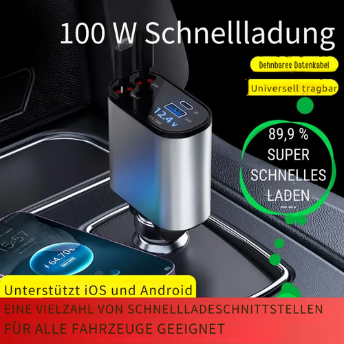 Ausziehbares Schnelllade-Auto-Ladegerät